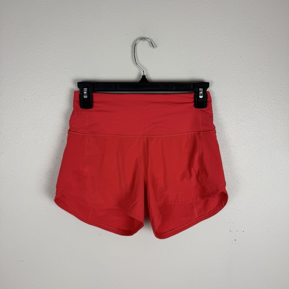 Lululemon Speed Up High-Rise Lined Short 4" Size 2 Coral Pink Running